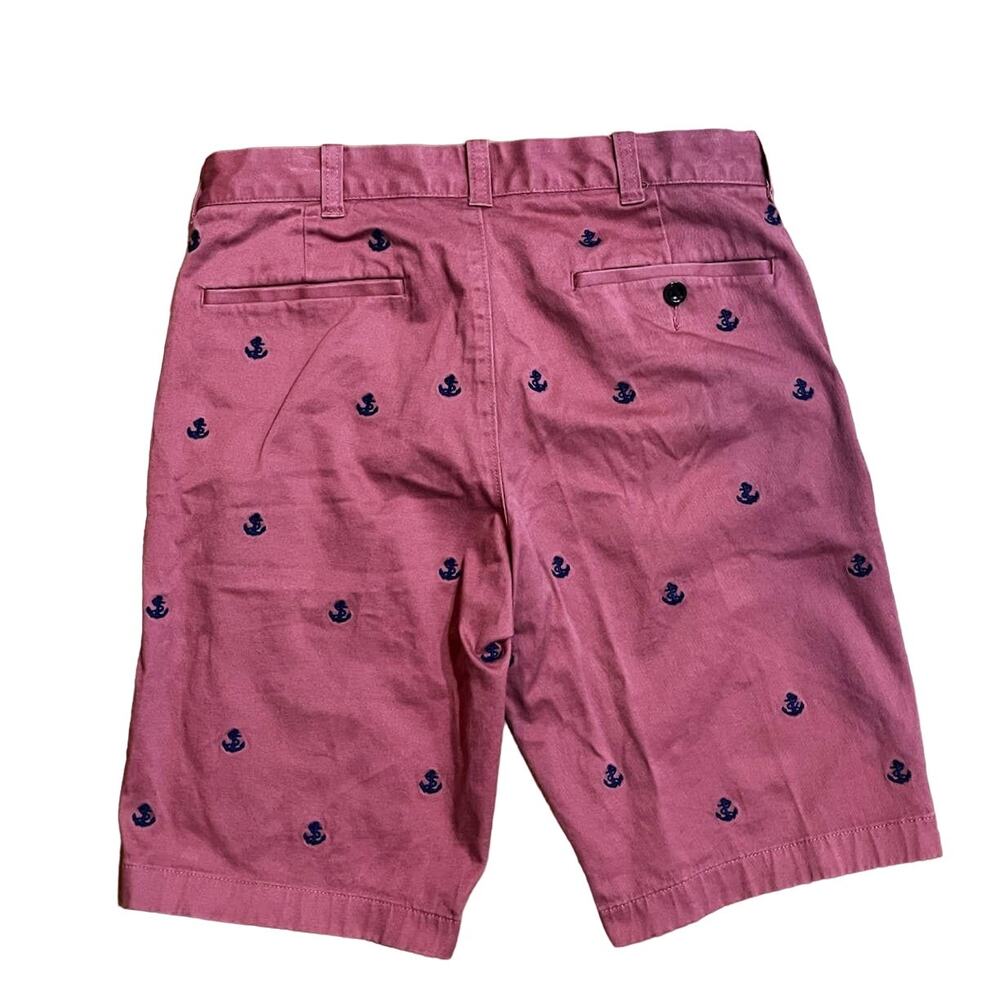 J. Crew Stretch Chino Shorts Red Blue Anchors Men's W29 L10.5 Preppy 5 Pocket - Picture 3 of 3